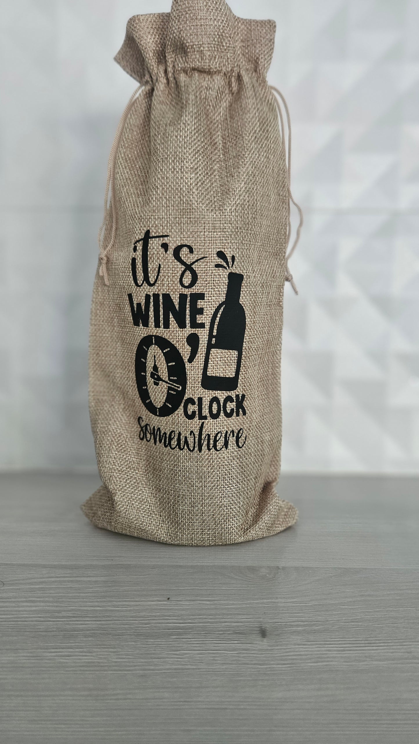 Quoted Linen Wine Bag
