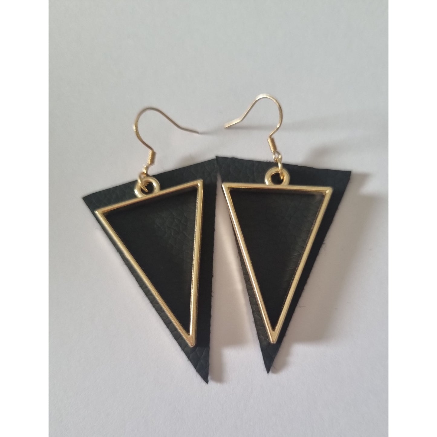 Gold Triangle Drop Earrings
