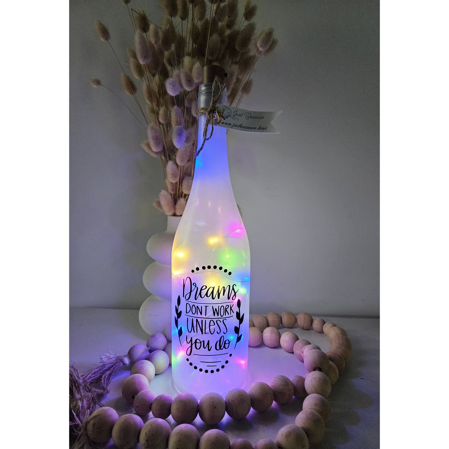 Fairy Light Quoted Bottles