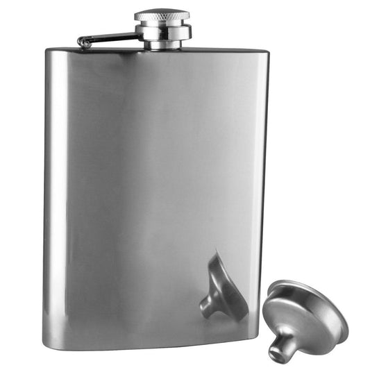 Avanti Stainless Steel Polished Hip Flask- with Funnel