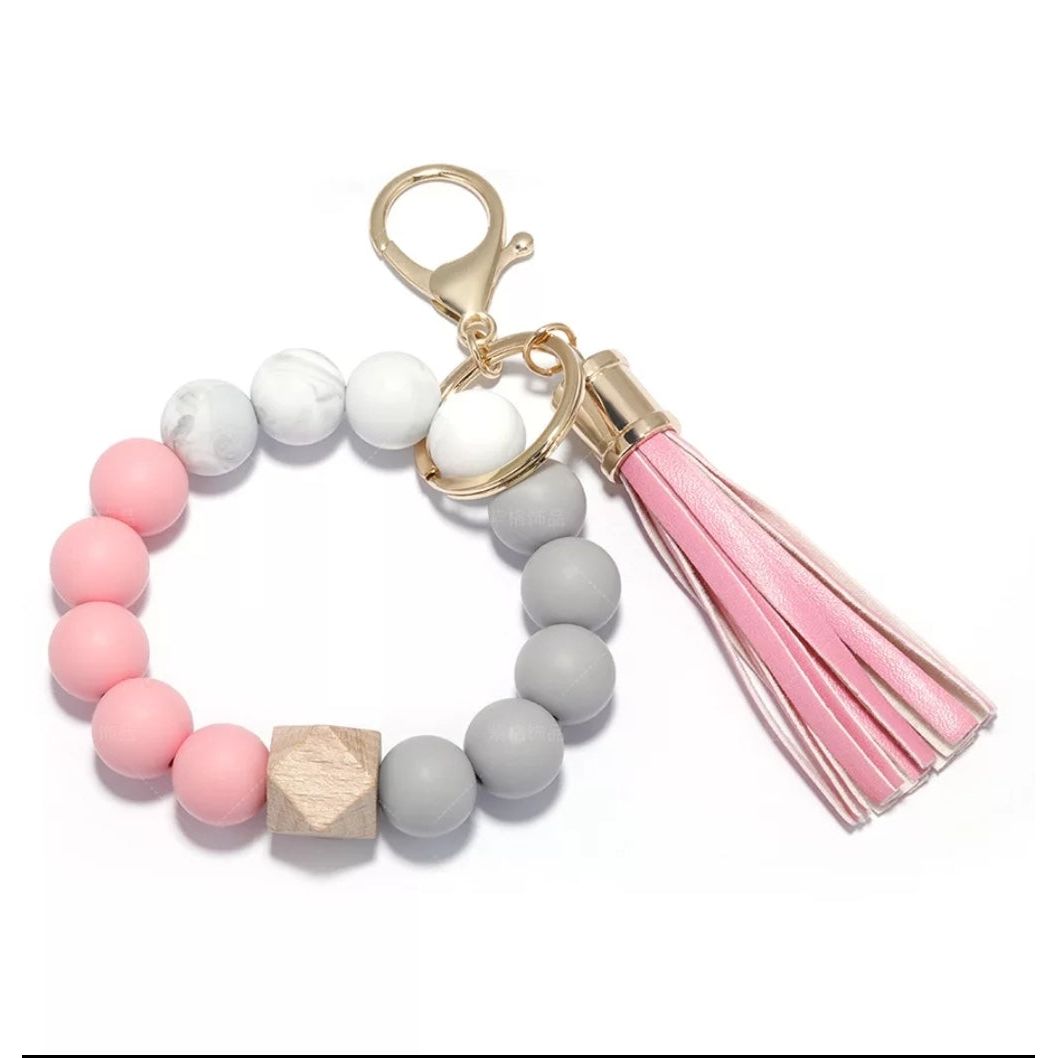 Silicone Beaded Wrist Keyring