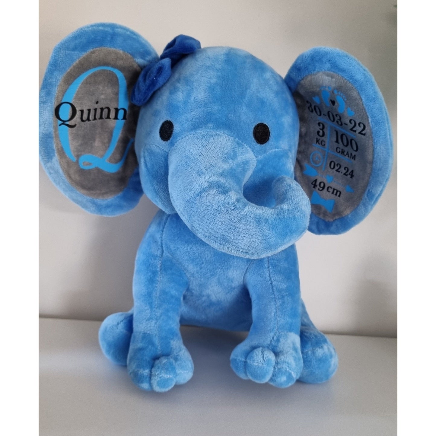 Personalised Birth Stat Elephant- Baby Keepsake Gift